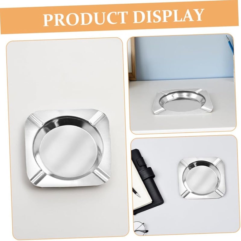 حامل سجائر مربع من الفولاذ المقاوم للصدأ 12 قطعة للاستخدام الداخلي والخارجي حديث غير قابل للانقلاب - Image 3